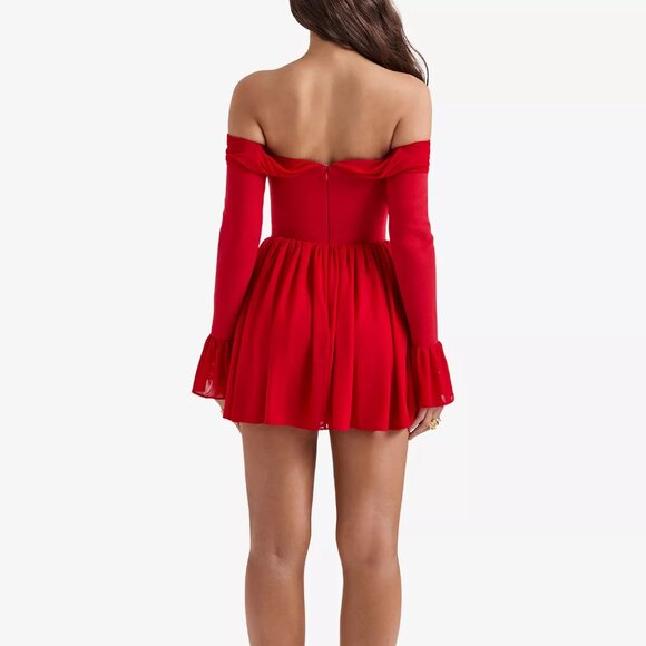 House of CB Red Off-Shoulder Mini Dress - Picture 4 of 9